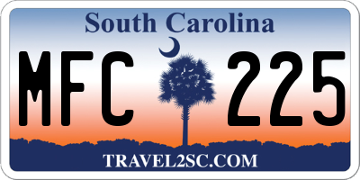 SC license plate MFC225