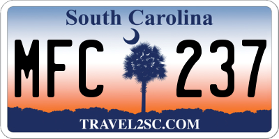 SC license plate MFC237