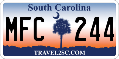 SC license plate MFC244