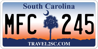 SC license plate MFC245