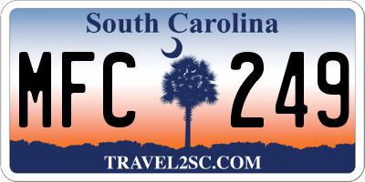 SC license plate MFC249