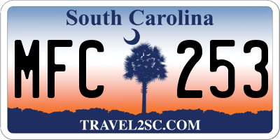 SC license plate MFC253