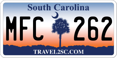 SC license plate MFC262