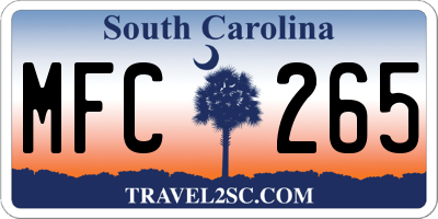 SC license plate MFC265
