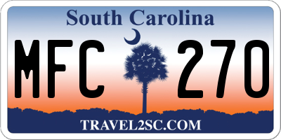 SC license plate MFC270