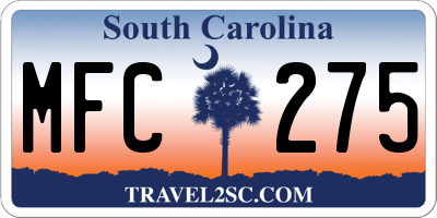 SC license plate MFC275