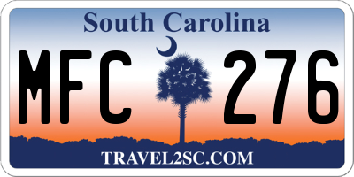 SC license plate MFC276