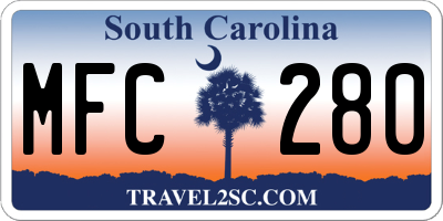 SC license plate MFC280
