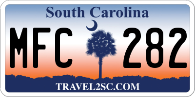 SC license plate MFC282