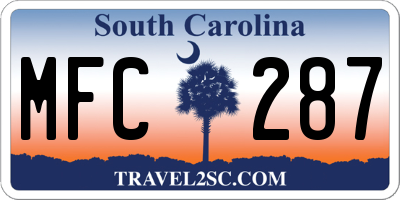 SC license plate MFC287