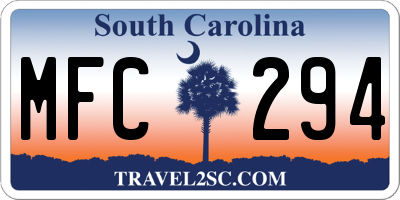 SC license plate MFC294