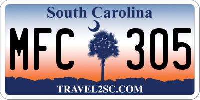 SC license plate MFC305