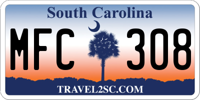 SC license plate MFC308