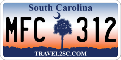 SC license plate MFC312