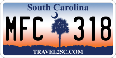 SC license plate MFC318