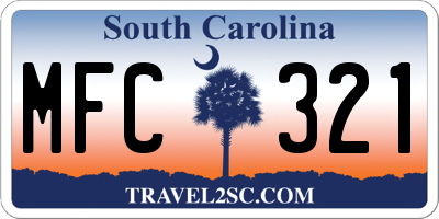 SC license plate MFC321