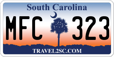 SC license plate MFC323