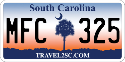 SC license plate MFC325