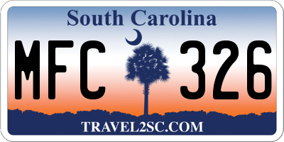 SC license plate MFC326