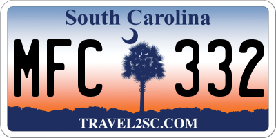 SC license plate MFC332
