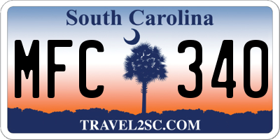 SC license plate MFC340