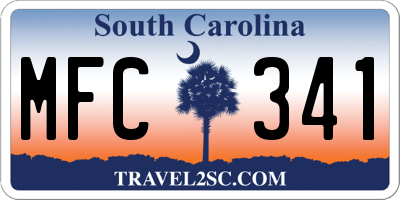 SC license plate MFC341