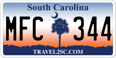 SC license plate MFC344