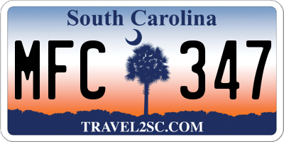 SC license plate MFC347