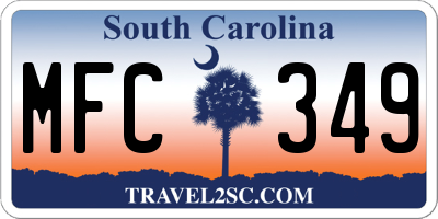 SC license plate MFC349