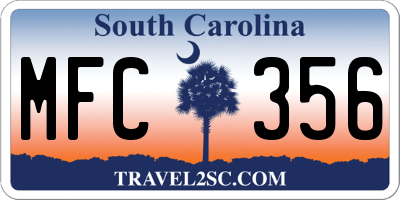 SC license plate MFC356