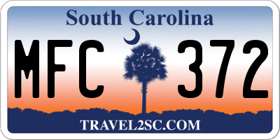 SC license plate MFC372