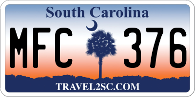 SC license plate MFC376