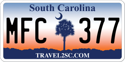 SC license plate MFC377