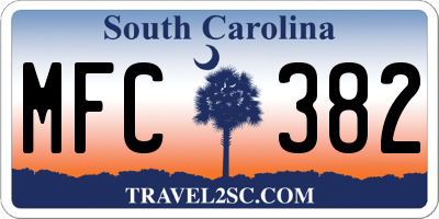 SC license plate MFC382
