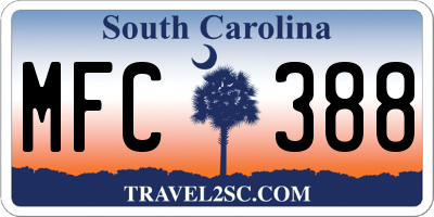 SC license plate MFC388
