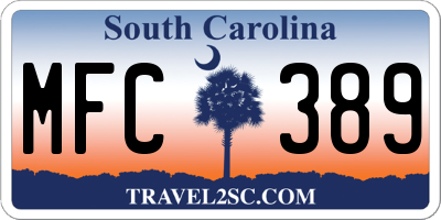 SC license plate MFC389