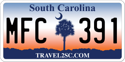 SC license plate MFC391