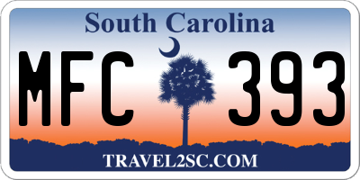 SC license plate MFC393