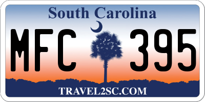 SC license plate MFC395