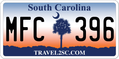 SC license plate MFC396
