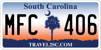 SC license plate MFC406