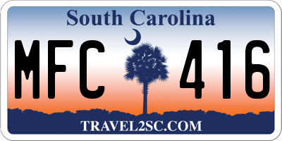 SC license plate MFC416