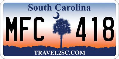 SC license plate MFC418