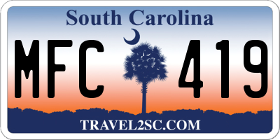 SC license plate MFC419