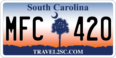 SC license plate MFC420