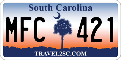 SC license plate MFC421