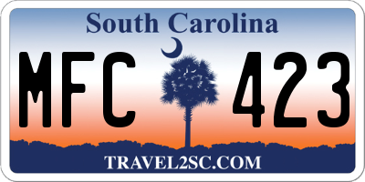SC license plate MFC423