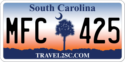 SC license plate MFC425