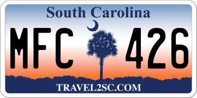 SC license plate MFC426