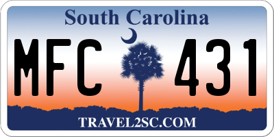 SC license plate MFC431